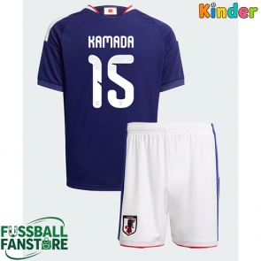 Japan Daichi Kamada #15 Replik Heimtrikot Kinder WM 2026 Kurzarm (+ Kurze Hosen)